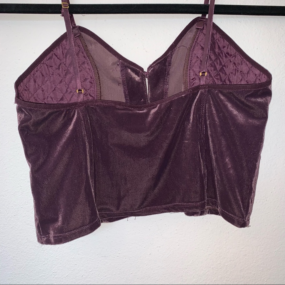 Vintage Cassini Intimates Y2K Velvet Bustier Bralette Top - Picture 6 of 6
